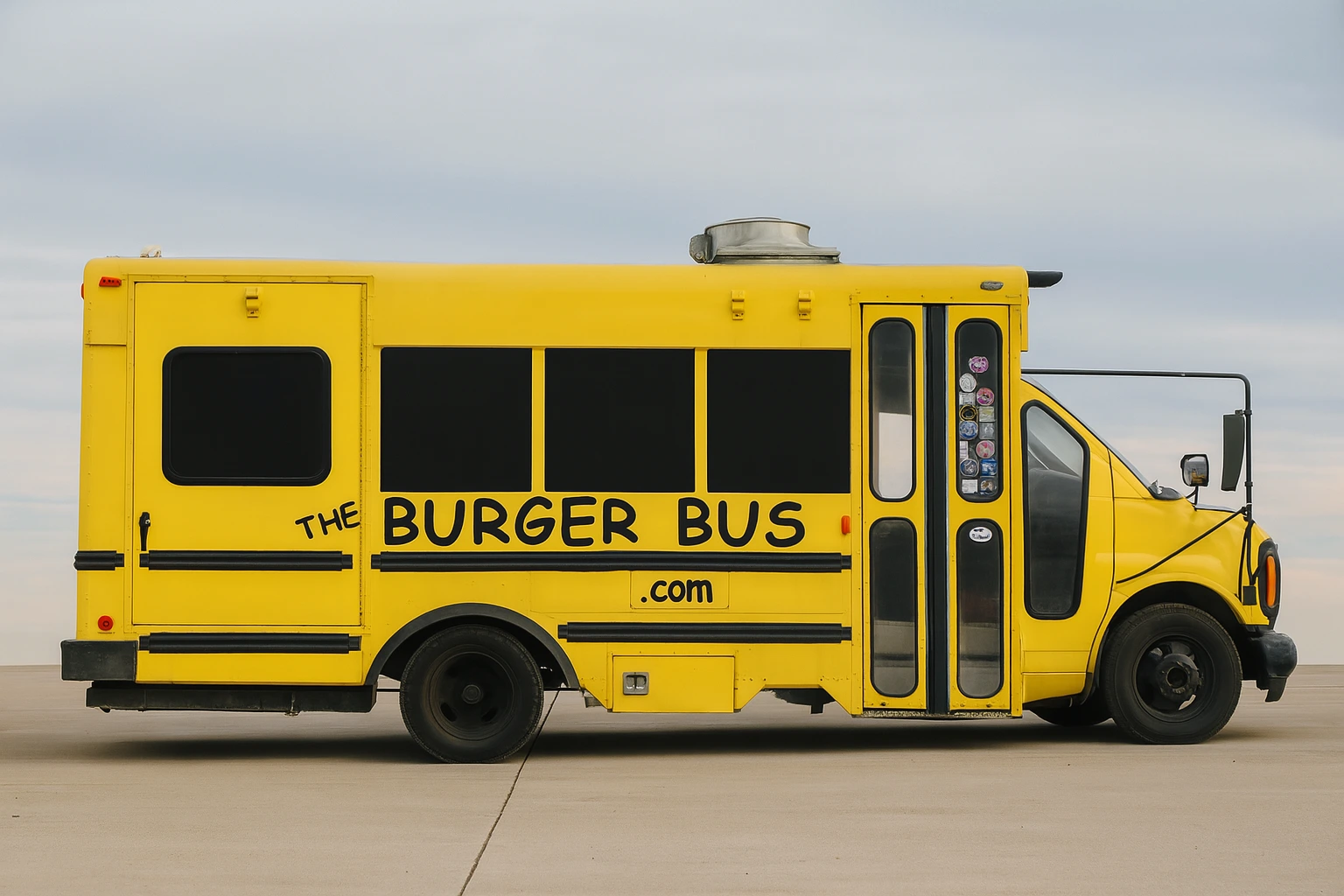 The Burger Bus catering truck setup