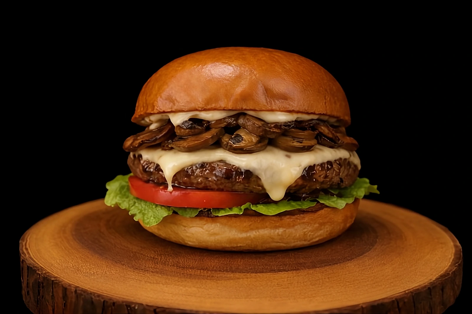 Burger Bus burger catering with a stacked burger on a bun