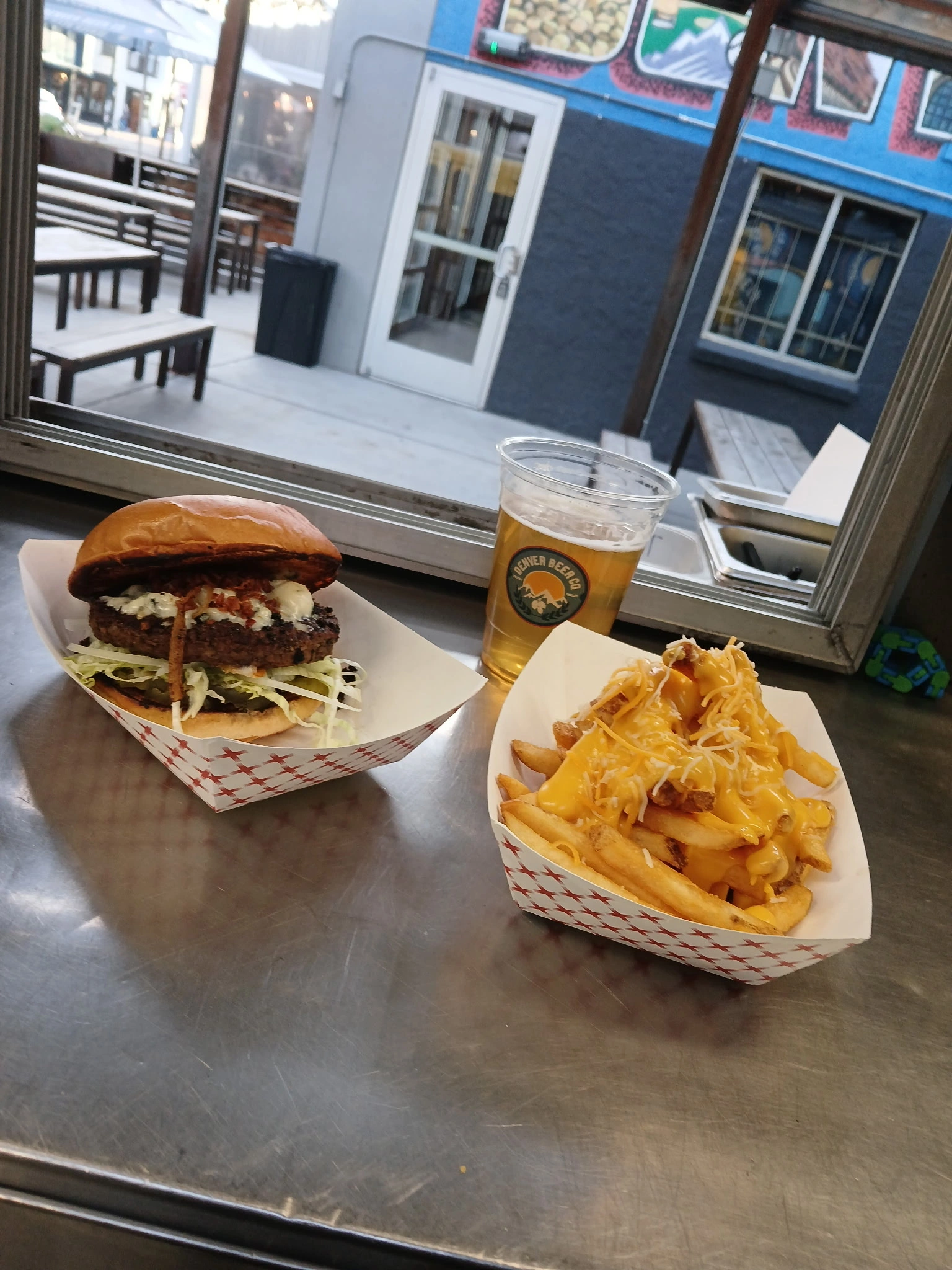 Fresh Burger Bus burger served for catering events