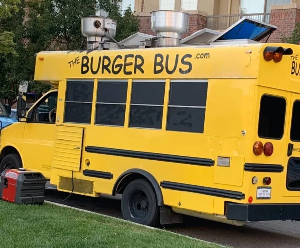 Burger Bus food truck ready for a public event