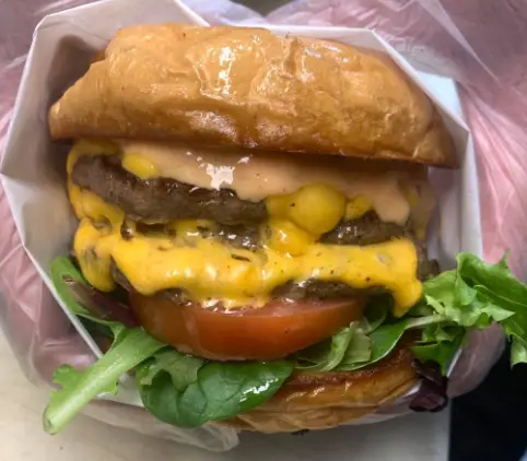 Burger catering spread from The Burger Bus
