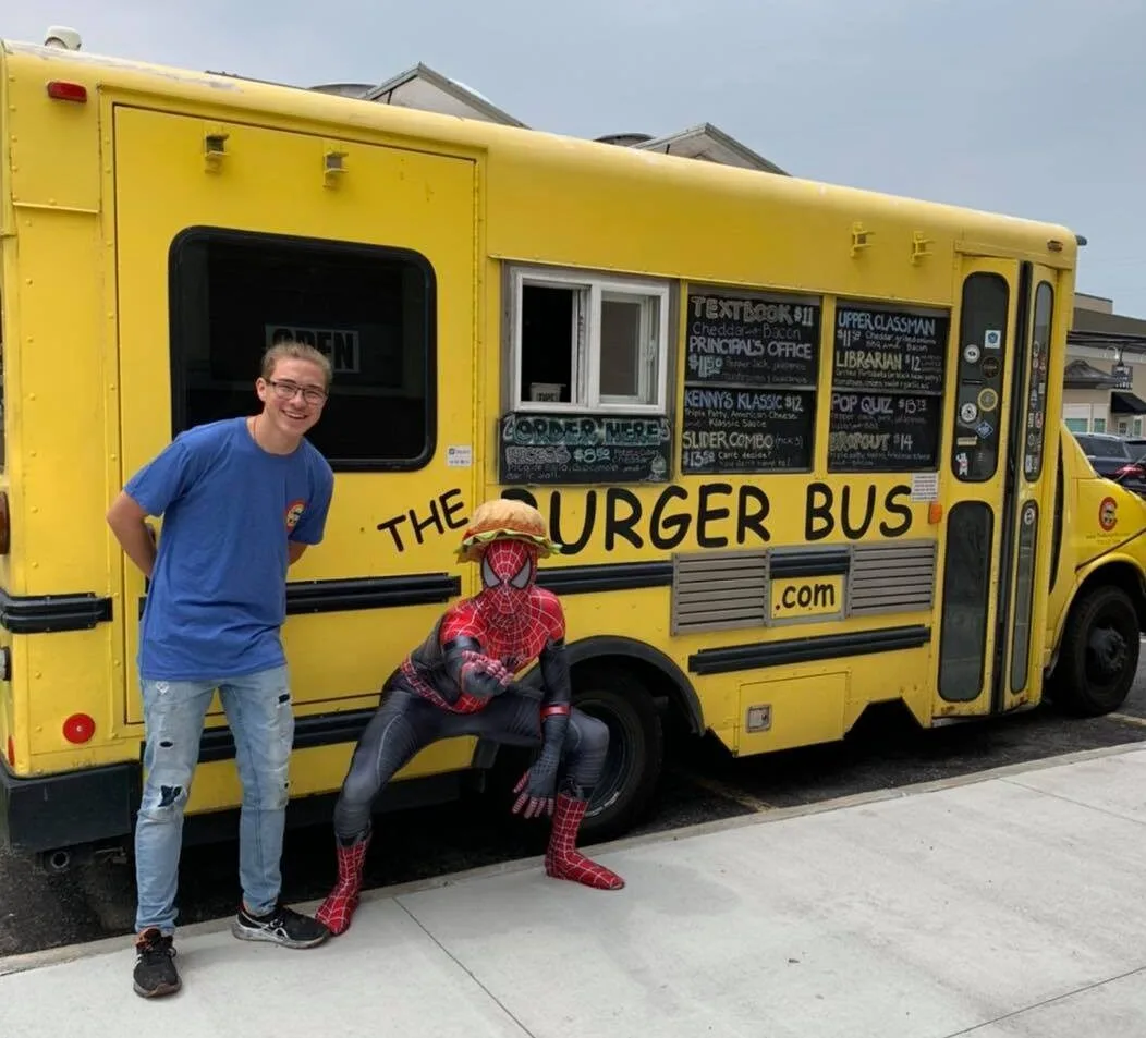 Burger Bus serving guests at an event